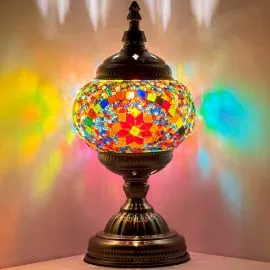 Wholesale Lively Rainbow Flower Handmade Mosaic Glass Lamp - Without Bulb