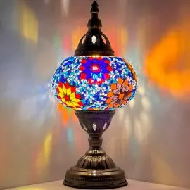 Wholesale Vibrant Multicolor Flowers Handmade Mosaic Glass Lamp