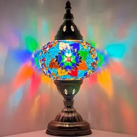 Wholesale Authentic Rainbow Flower Handmade Mosaic Glass Lamp