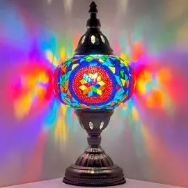 Wholesale Striking Rainbow Flower Handmade Mosaic Glass Lamp