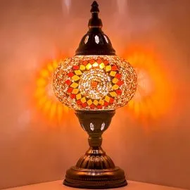 Wholesale Authentic Golden Sunflower Handmade Mosaic Glass Lamp