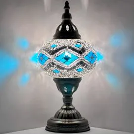 Wholesale Cold Blue Glacier Handmade Mosaic Glass Lamp - Without Bulb