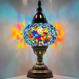 Wholesale Rainbow Petal Water Lily Handmade Mosaic Glass Lamp