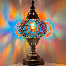 Wholesale Blue Wildflower Rainbow Handmade Mosaic Glass Lamp