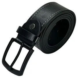 Wholesale Men's Black Leather Belt with Dot Pattern. Buy in Bulk!