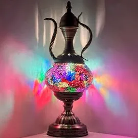 Wholesale Vibrant Rainbow Clouds Pitcher Style Handmade Mosaic Glass Lamp