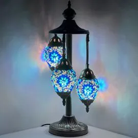 Wholesale Blue Flower Handmade Egg Shaped Mosaic Glass Lamp