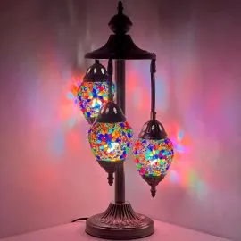 Wholesale Dazzling Rainbow Flower Handmade Egg Shaped Mosaic Glass Lamp