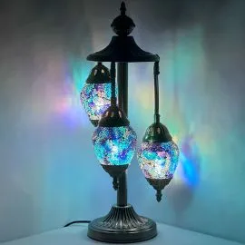 Wholesale Exotic Deep Sea Blue Handmade Egg Shaped Mosaic Glass Lamp