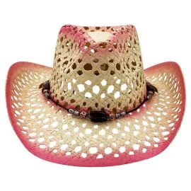 Wholesale Pink Cowboy Hat with Beaded Band. Buy in Bulk!