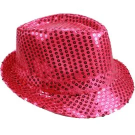 Kids bling bling party show pink color sequin fedora hats at wholesale prices from buy4store