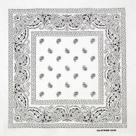 White Paisley Cotton Bandanas