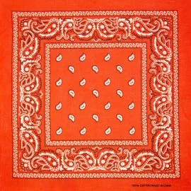 classic cotton fabric orange color paisley bandana 