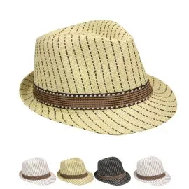 Classic Pinstripes Trilby Fedora Hat Set Mix Color in Wholesale