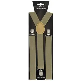 Adult Khaki Color Suspenders In Bulk