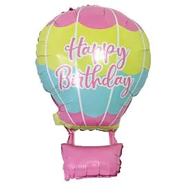 happy birthday hot air balloon foil flying helium balloon