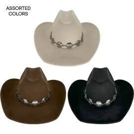 Felt Cowboy Hats Bulk Options - Black, khaki and cream colors