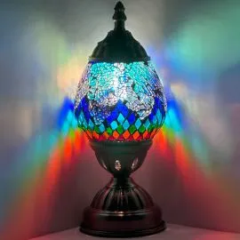 Wholesale Atlantis Rainbow Bridge Handmade Egg Shaped Mosaic Glass Lamp