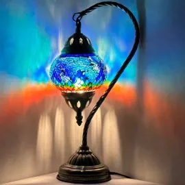 Wholesale Atlantis Rainbow Bridge Swan Neck Handmade Mosaic Glass Lamp