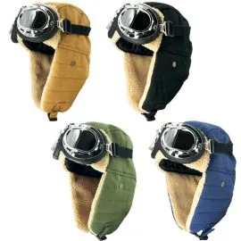 Aviator and Pilot Hats in Bulk - 4 different colors Blue, Green, Khaki and Black