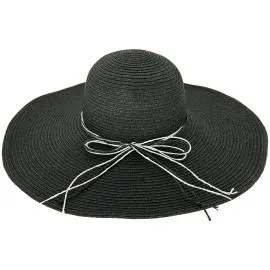 Black color Wide Brim Black Sun Hats In Wholesale