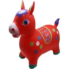 Caballo rojo saltador inflable sin luz ni sonido