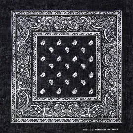 Black Paisley Cotton Bandana