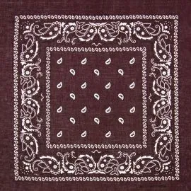 Dark Brown Paisley Cotton Bandana