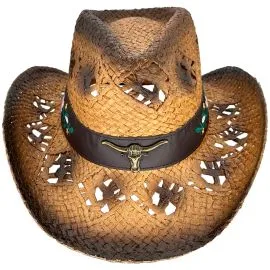 Wholesale Cowboy Hats - Brown Beach Hats with Hollows