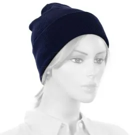 Unisex Plain Navy Blue Beanie Hat