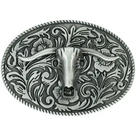 Belt Buckle Wholesaler - Longhorn Skull Men's Belt Buckles