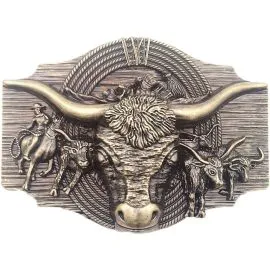 Belt Buckle Wholesale USA - Cowboy Style Golden Brown Long horn Belt Buckle