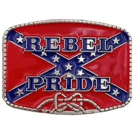 Wholesale Buckles - Rebel Pride Flag Belt Buckle with Background