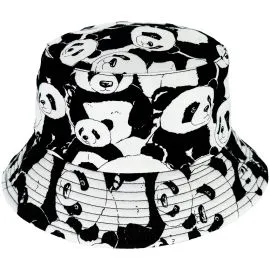 Cool Panda Printed Bucket Hats Wholesale - Black and White colors