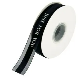 Bulk Black Ribbon Rolls with 'Just For You' Message