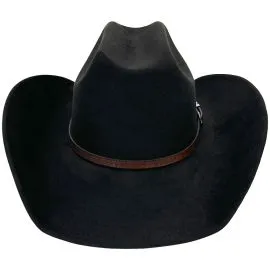 bulk black western felt cowboy hats with plain leather band