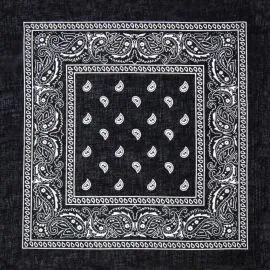 Wholesale Black Paisley Paisley Print Polyester Bandanas