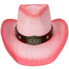 Wholesale Black Shade Western Cowboy Hat with Bull Turquoise Bead Band