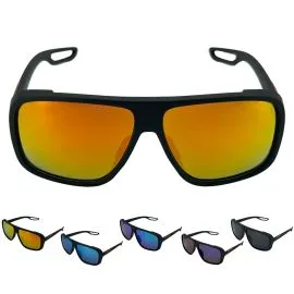 Polarised Square Sunglasses with Black Plastic Frame for Men - Assorted |UV 400