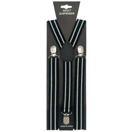 Black And White Striped Wholesale Suspenders