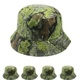 Dry Leaf Pattern Cotton Bucket Hat