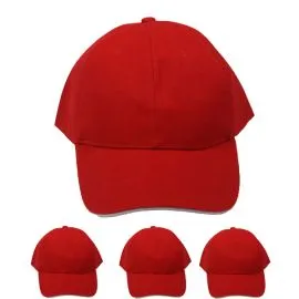 Plain Red Baseball Cap