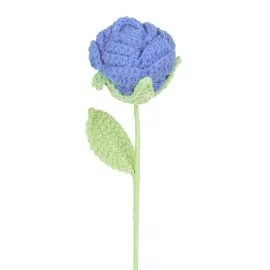 bulk blue crochet rose single flowers for bouquets and flower shops