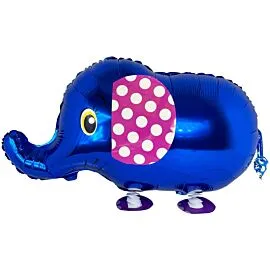 blue elephant walking animal pet balloons