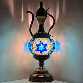 Blue Star Pitcher Turkish Lamp