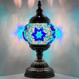 Blue Star Turkish Lamp Lights on