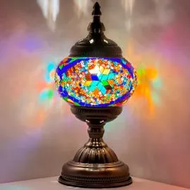 Bright Rainbow Star Turkish Style Mosaic Table Lamp - Without Bulbs