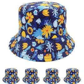 Floral Pattern Double-Sided Reversible Bucket Hat