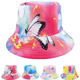 Butterflies Print Reversible Bucket Hat