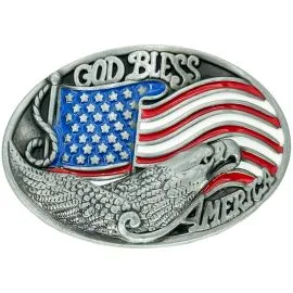 Belt Buckles Wholesale Options - God Bless America Eagle Flag Belt Buckle